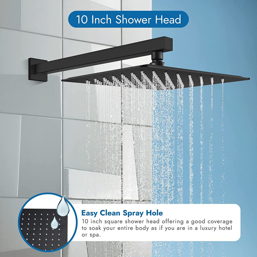 
                  
                    Cinwiny 10 Inch Wall Mount Shower Faucet Set with Brass Male Threads Rough-in Valve,Square Rainfall Showerhead Shower System One Handle High Pressure Single Function Shower Trim Kit
                  
                