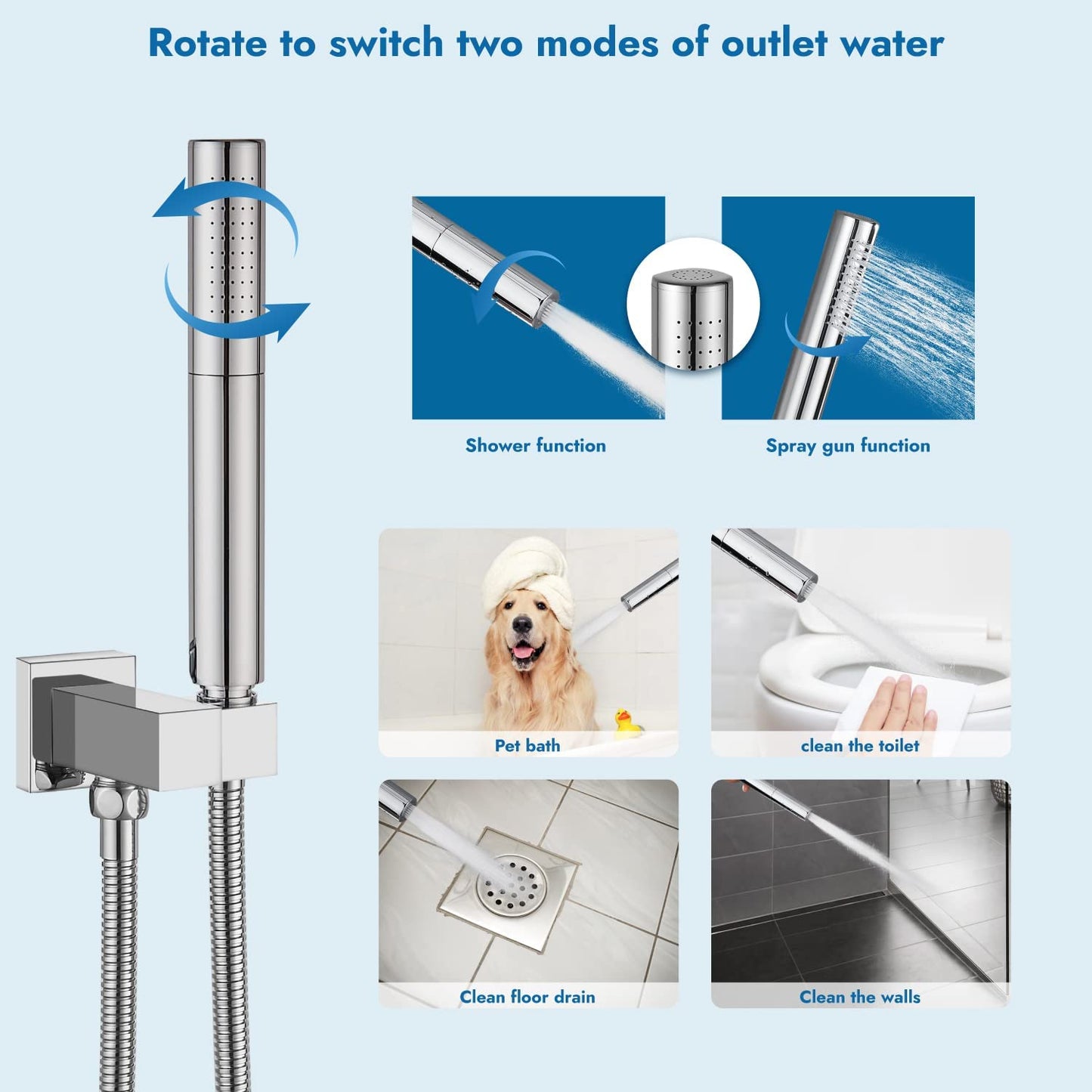 
                  
                    Cinwiny Wall Mount Waterfall Tub Filler Spout with Hand-held Shower 2 in 1 Single Handle Bathtub Shower Faucet Set Rough-in Valve
                  
                