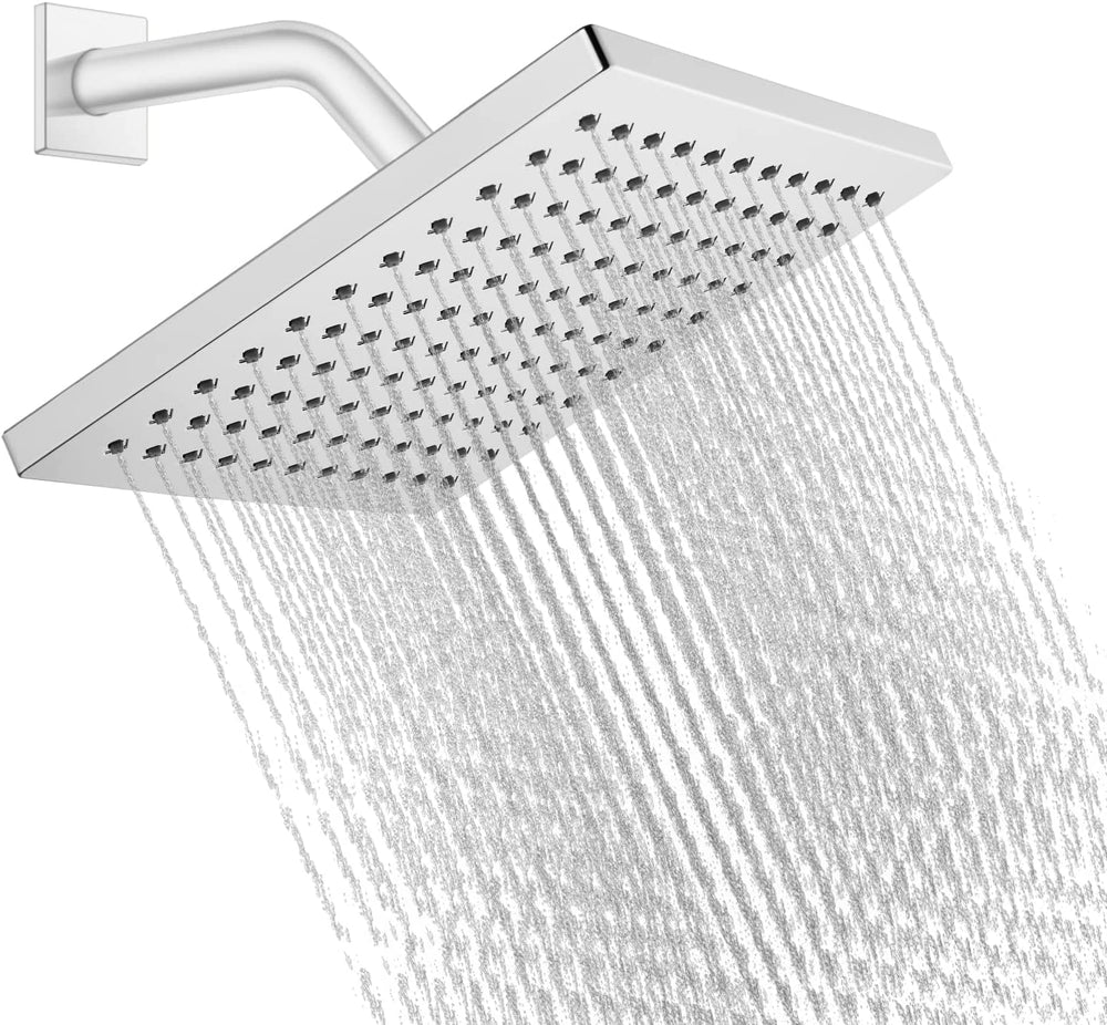 
                  
                    Cinwiny Rain Shower Head 8” Square Overhead Shower High Pressure Angle Adjustable Waterfall Modern Luxury ABS Bathroom Showerhead with Silicone Noozles
                  
                